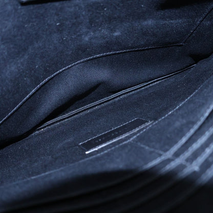 Saint Laurent Paris Logo Print Leather Clutch Black — view 6