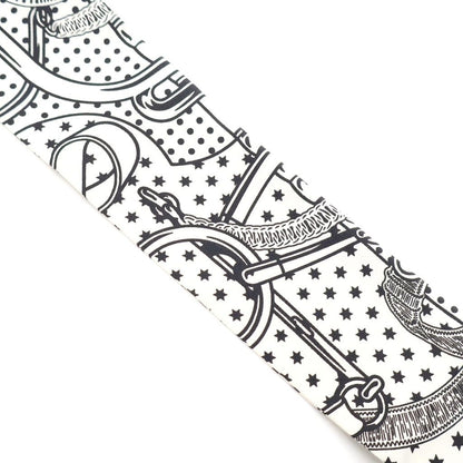 Hermes Twill Eperon D' or Yellow Gold Spurs Scarf White Navy — view 4