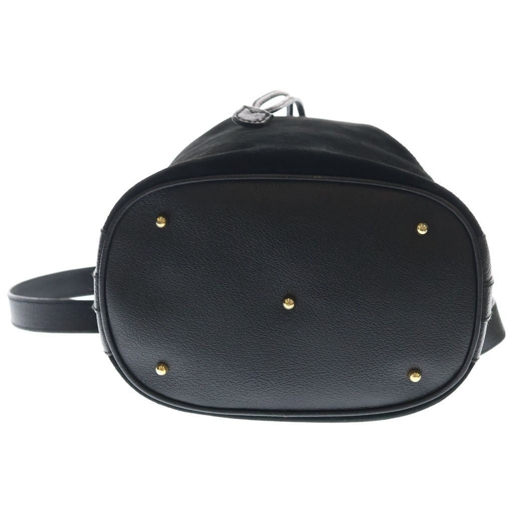 Gucci Bamboo 2-Way Shoulder Bag Black Suede Leather 001 Gold — view 4