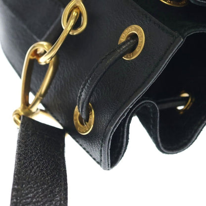 Gucci Bamboo 2-Way Shoulder Bag Black Suede Leather 001 Gold — view 6