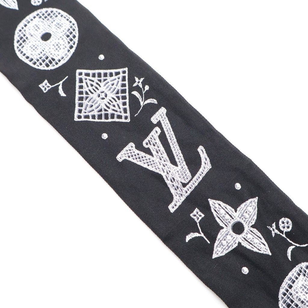 Louis Vuitton Bandeau BB Monogram Romance Silk Scarf Black — view 5