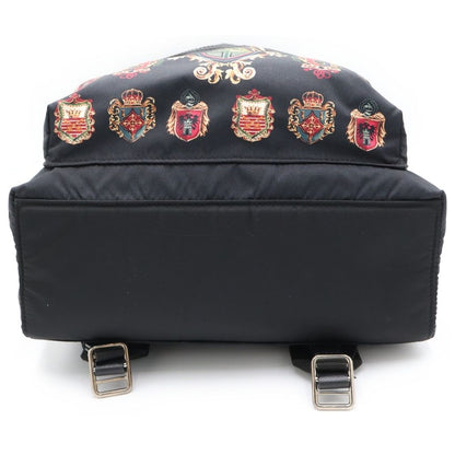 Dolce & Gabbana Coat of Arms Emblem Nylon Backpack Back Black — view 4