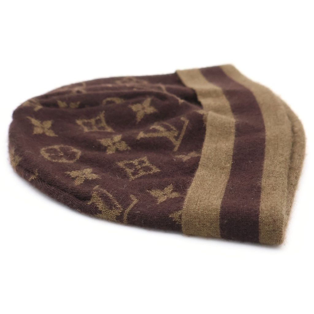 Louis Vuitton Monogram Cashmere Blend Knit Hat Brown — view 4