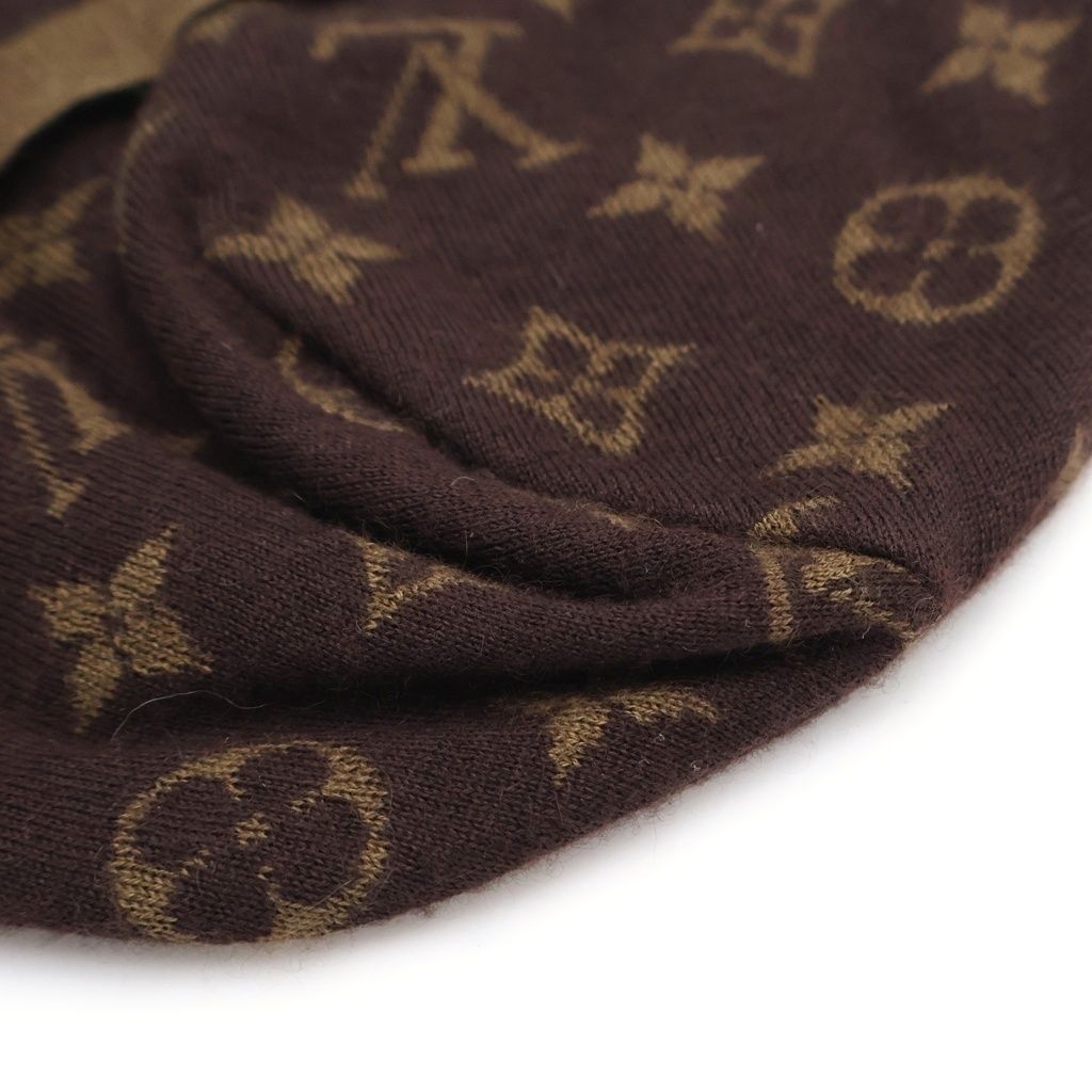 Louis Vuitton Monogram Cashmere Blend Knit Hat Brown — view 6