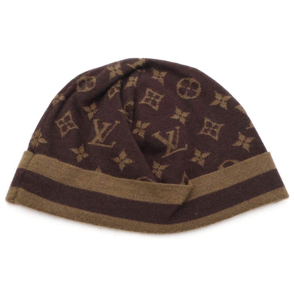 Louis Vuitton Monogram Cashmere Blend Knit Hat Brown — view 2