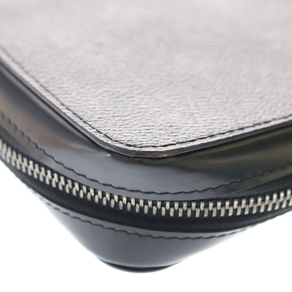 Louis Vuitton Monogram Eclipse Zippy XL Wallet Card Case Black Leather Silver — view 6