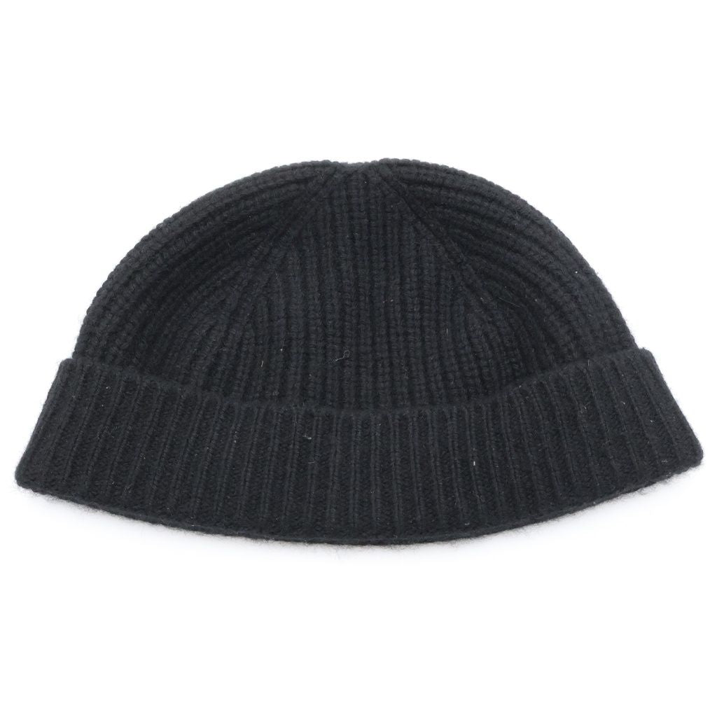 Celine Triomphe Logo Cashmere Knit Cap Hat Black — view 2