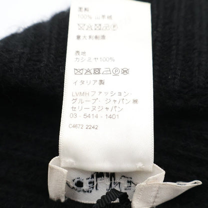 Celine Triomphe Logo Cashmere Knit Cap Hat Black — view 8