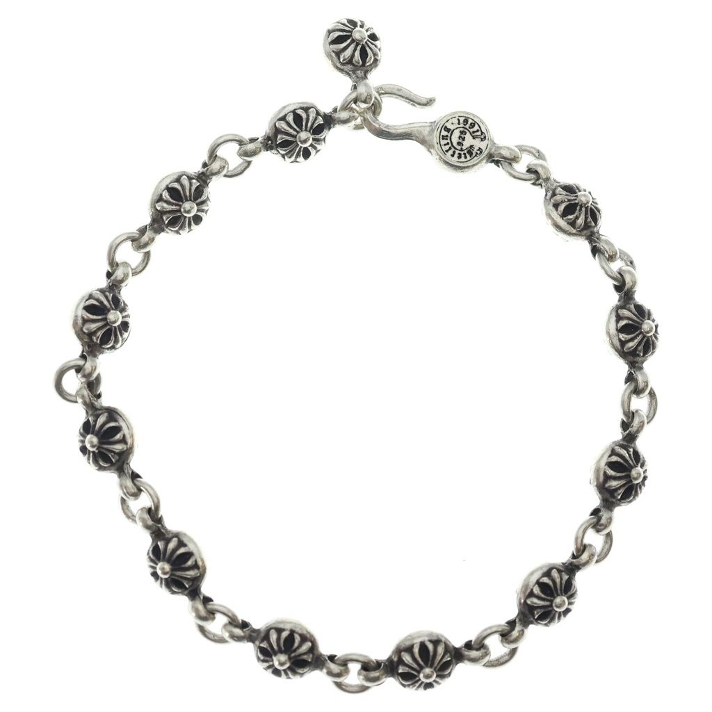 Chrome Hearts No1 Ball 1 Cross Bracelet Silver