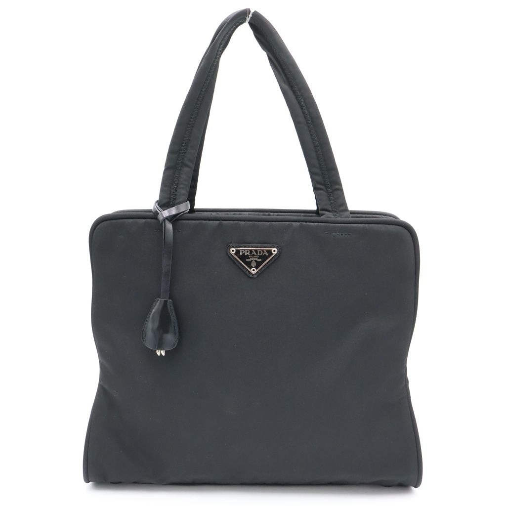 Prada Tessuto Sports Nylon Handbag Mini Tote Black Silver