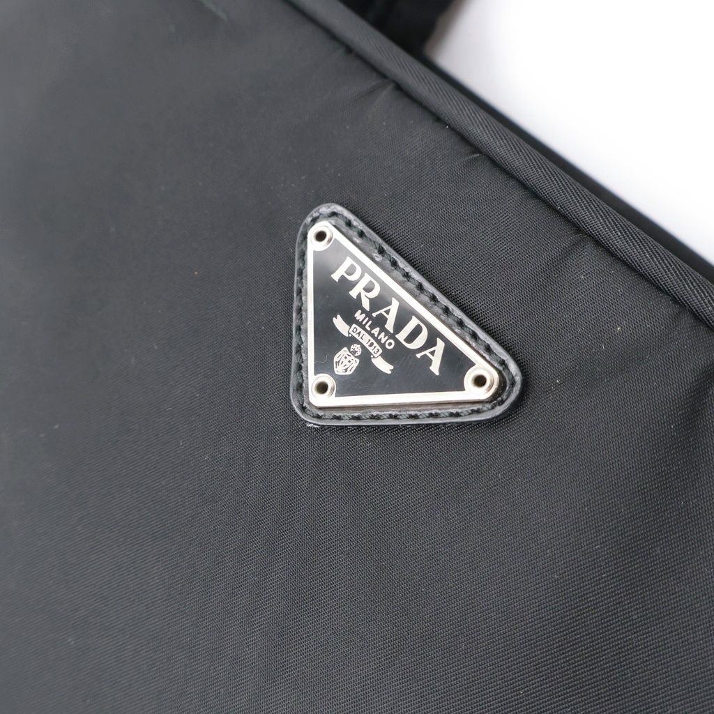 Prada Tessuto Sports Nylon Handbag Mini Tote Black Silver — view 6