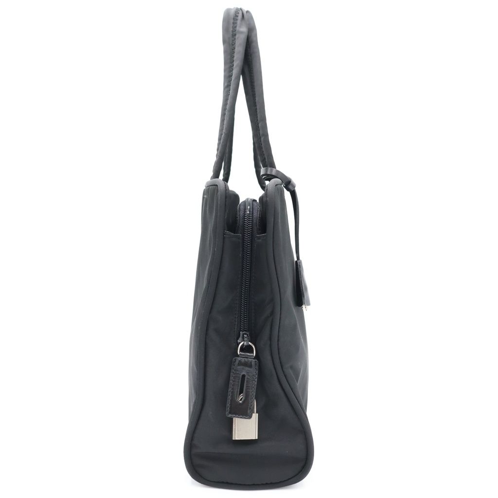 Prada Tessuto Sports Nylon Handbag Mini Tote Black Silver — view 3