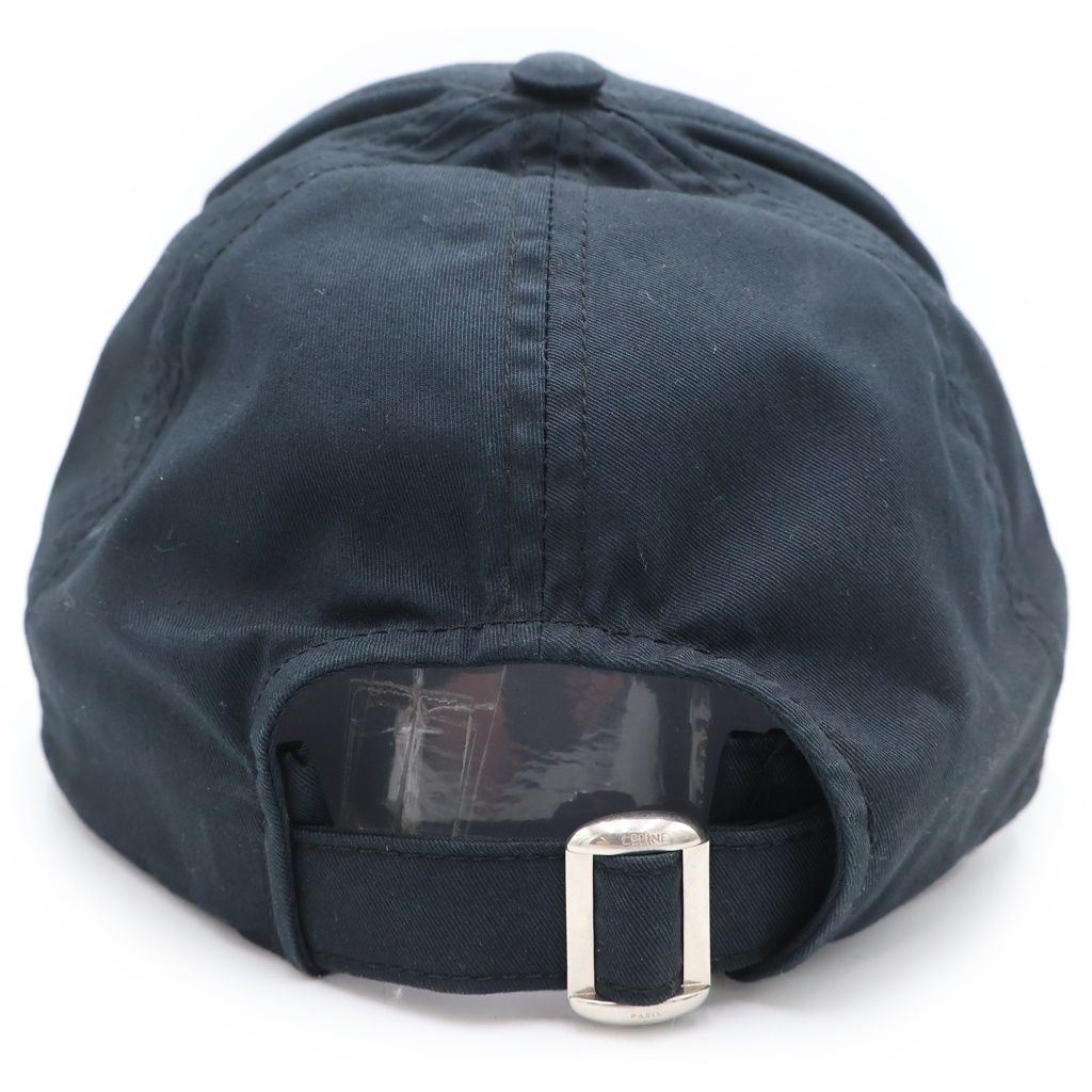 Celine Initial Cap Front Logo Baseball Cap Hat Navy — view 2