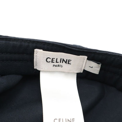 Celine Initial Cap Front Logo Baseball Cap Hat Navy — view 7
