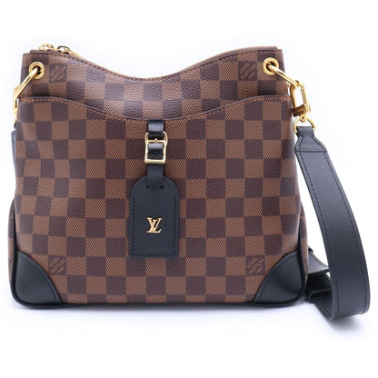 Louis Vuitton Damier Odeon NM PM Leather Shoulder Bag Brown