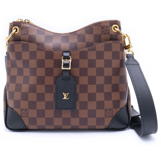 Louis Vuitton Damier Odeon NM PM Leather Shoulder Bag Brown