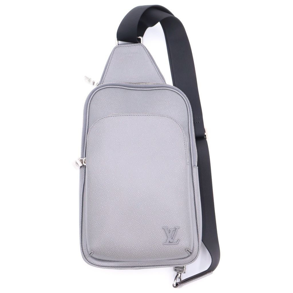Louis Vuitton Taiga Avenue Leather Body Shoulder Bag Gray