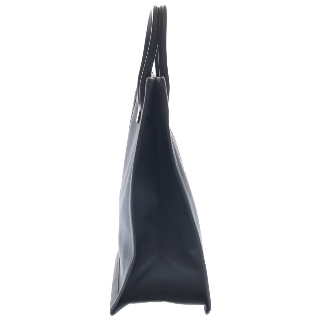 Saint Laurent Paris North South Tote Black Canvas Leather Silver — view 3