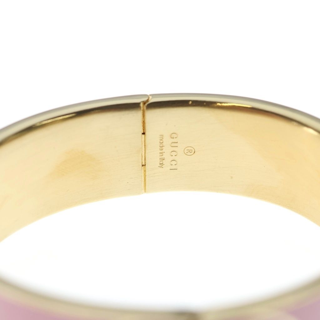 Gucci Interlocking Enamel Bracelet Bangle Pink — view 5