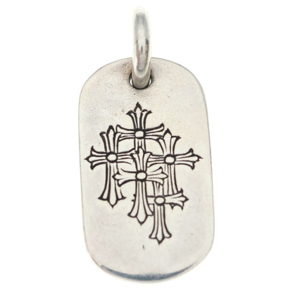 Chrome Hearts Raised Dogtag Dog Tag Charm Silver Pendant