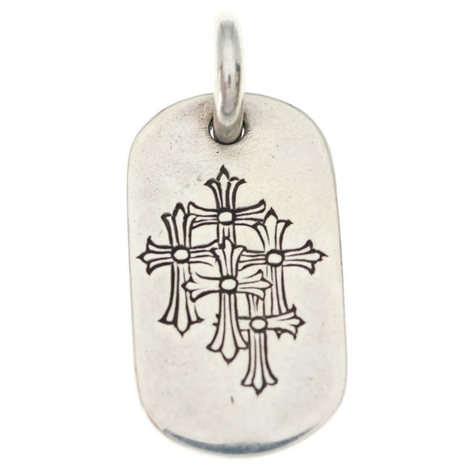 Chrome Hearts Raised Dogtag Dog Tag Charm Silver Pendant