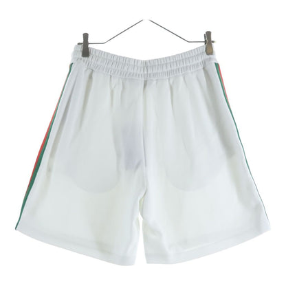 Gucci Logo Embroidery Web Stripe Cotton Jersey Half Shorts White — view 2
