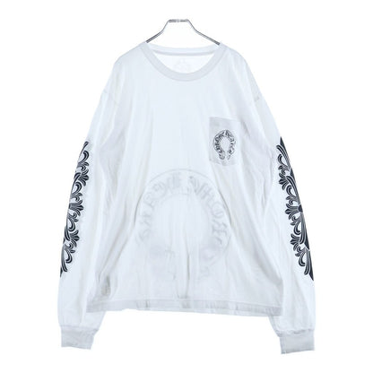 Chrome Hearts Flrl Crs Horseshoe L S Back Horse Sleeve Floral Long T-Shirt White — view 2