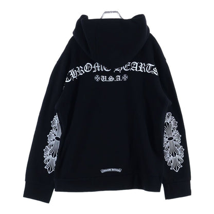 Chrome Hearts Flrl Zip Hoodie Sleeve Floral Zip Up Arch Logo Black