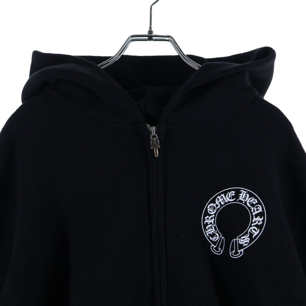 Chrome Hearts Flrl Zip Hoodie Sleeve Floral Zip Up Arch Logo Black — view 3
