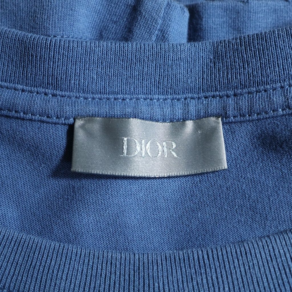 Dior Logo Printed T-Shirt Print Short Sleeve Blue — view 7
