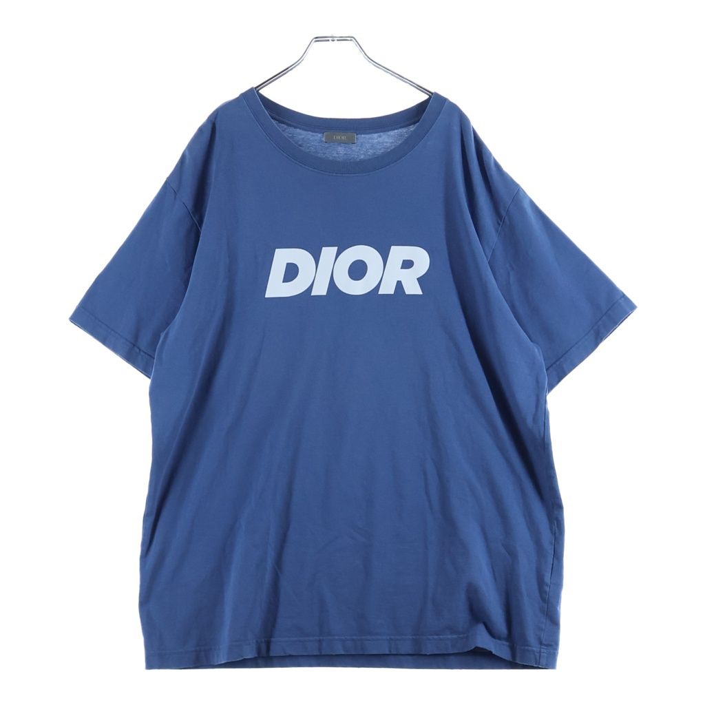 Dior Logo Printed T-Shirt Print Short Sleeve Blue