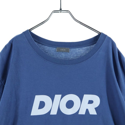 Dior Logo Printed T-Shirt Print Short Sleeve Blue — view 3