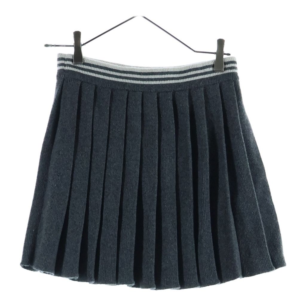 Miu Miu Wool and Cashmere Skirt Pleats Logo — view 2