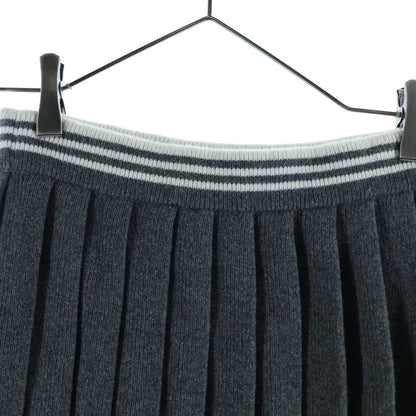 Miu Miu Wool and Cashmere Skirt Pleats Logo — view 4