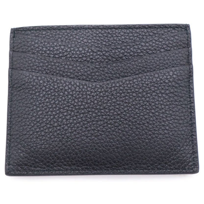 Miu Miu Metal Logo Card Holder Case Business Black Calf Leather Gold — view 2