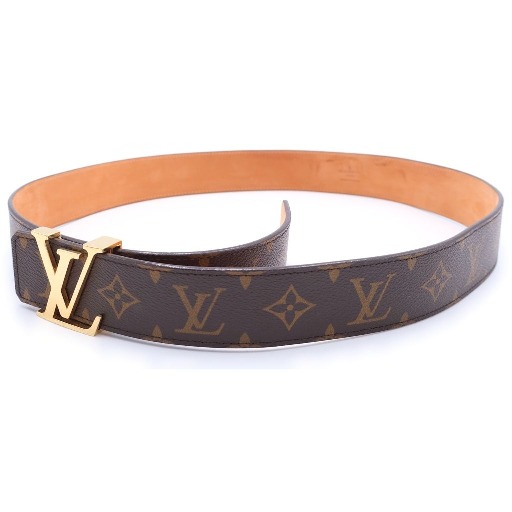 Louis Vuitton Initial Monogram Ceinture Leather Belt Brown Gold