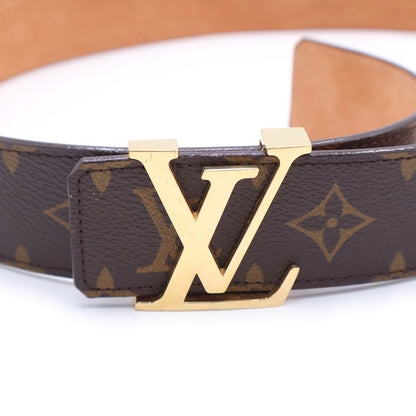 Louis Vuitton Initial Monogram Ceinture Leather Belt Brown Gold — view 4