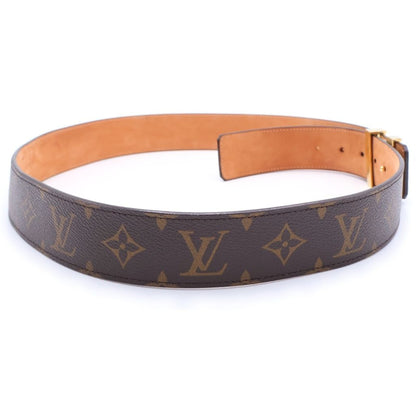 Louis Vuitton Initial Monogram Ceinture Leather Belt Brown Gold — view 3