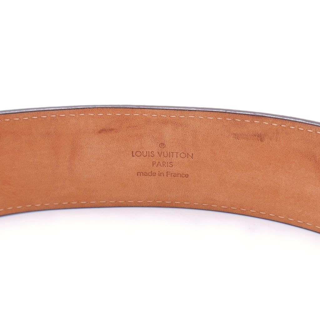 Louis Vuitton Initial Monogram Ceinture Leather Belt Brown Gold — view 5