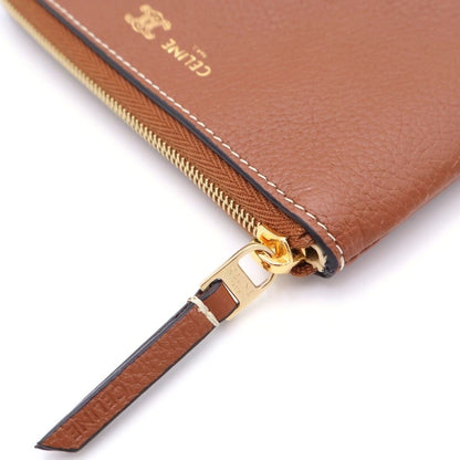 Celine Trin of Coin Pass Case Charm Pouch Brown Leather Gold — view 5