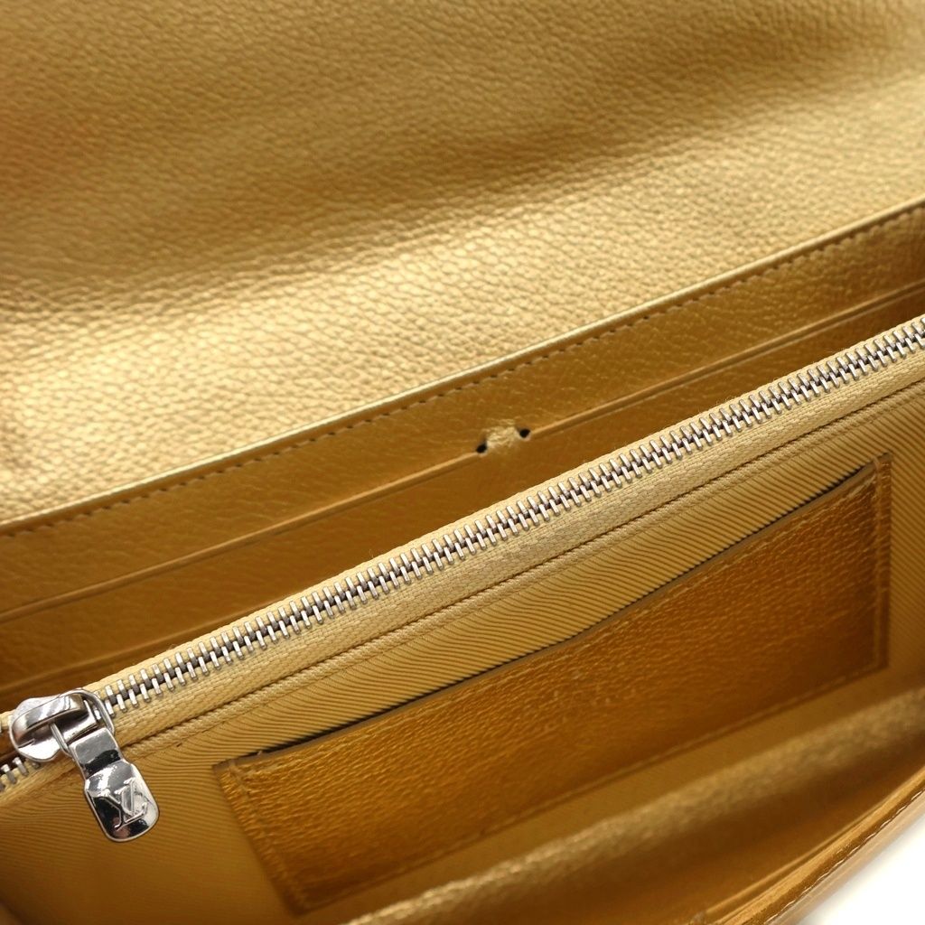 Louis Vuitton Portefeuille Lockme Wallet Card Case Gold Leather Silver — view 4