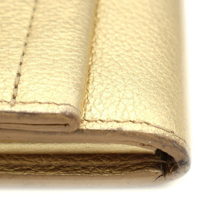 Louis Vuitton Portefeuille Lockme Wallet Card Case Gold Leather Silver — view 5