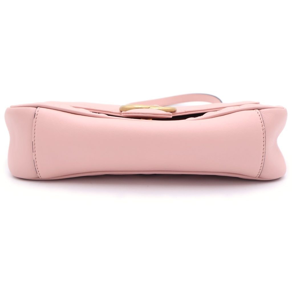 Gucci GG Marmont Chain Shoulder Bag Baby Pink Leather Gold — view 4