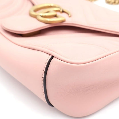Gucci GG Marmont Chain Shoulder Bag Baby Pink Leather Gold — view 6