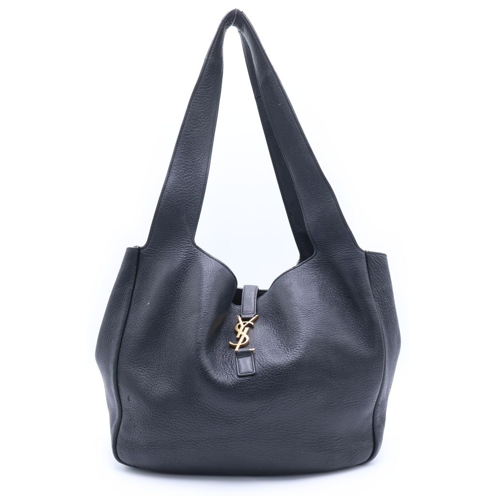 Saint Laurent Paris Cassandra le Sanka Bear Tote Black Leather Gold