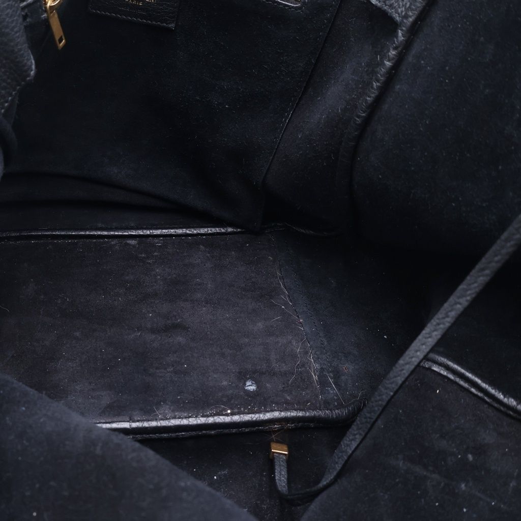 Saint Laurent Paris Cassandra le Sanka Bear Tote Black Leather Gold — view 6