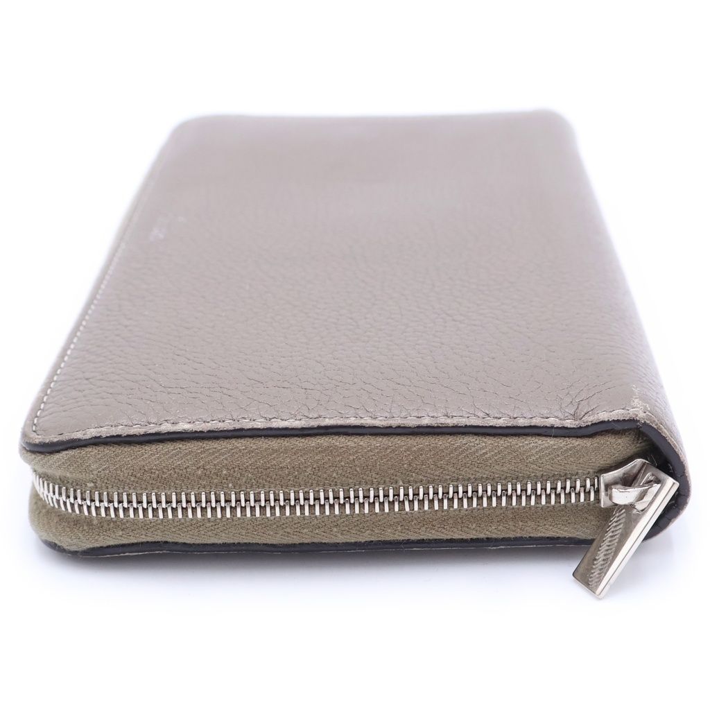 Celine Round Zip Leather Wallet Beige — view 3