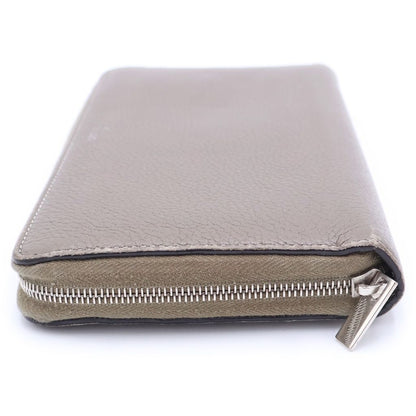 Celine Round Zip Leather Wallet Beige — view 3