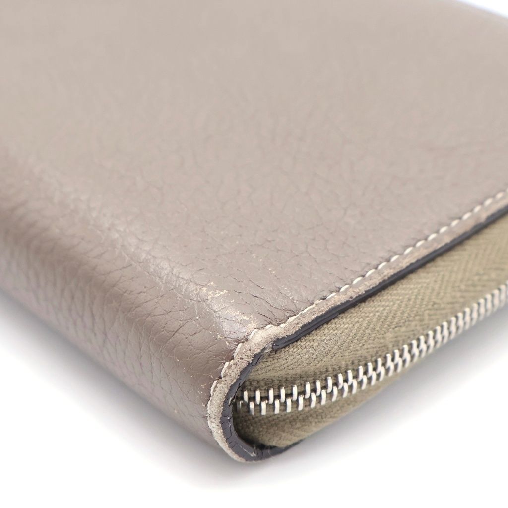 Celine Round Zip Leather Wallet Beige — view 6
