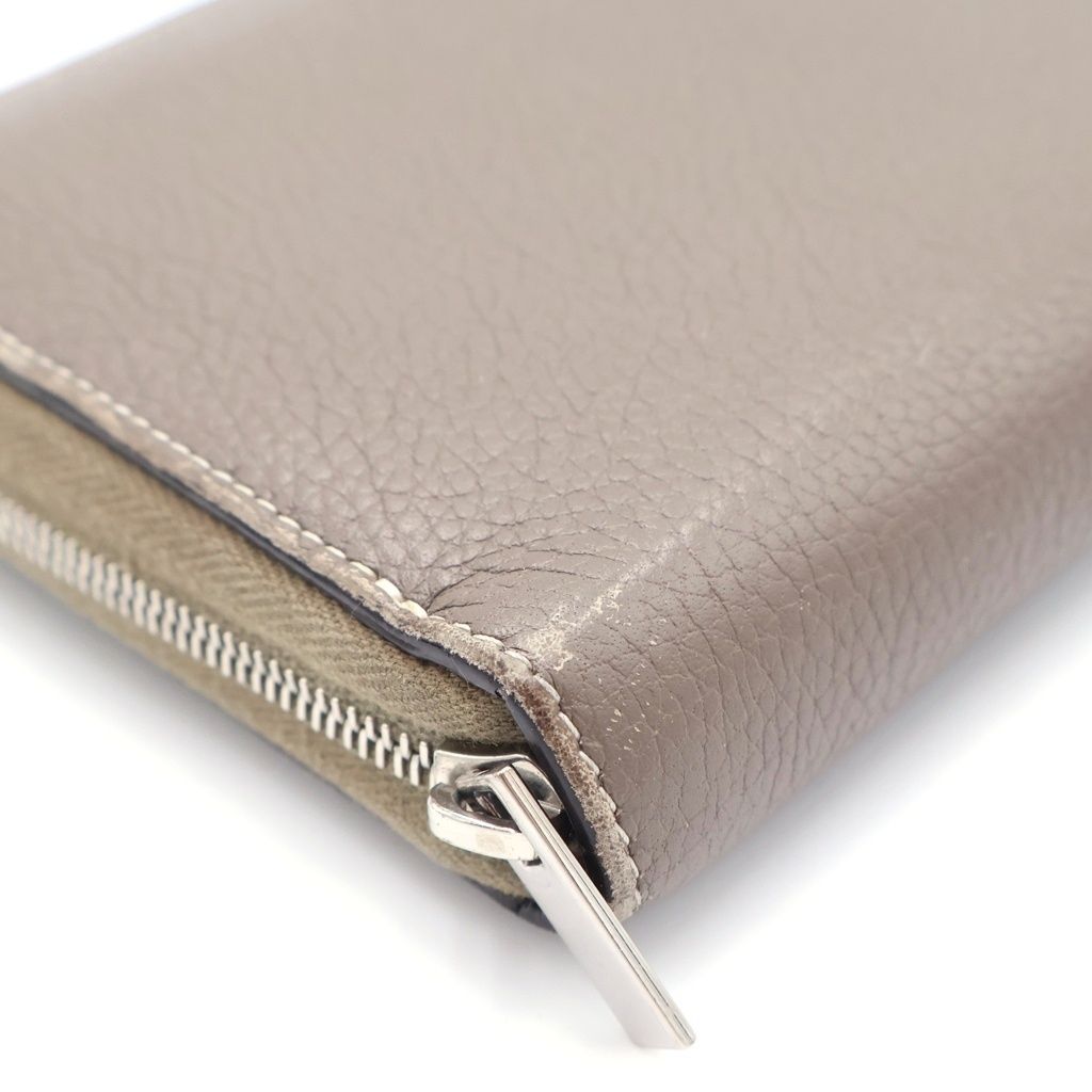 Celine Round Zip Leather Wallet Beige — view 5